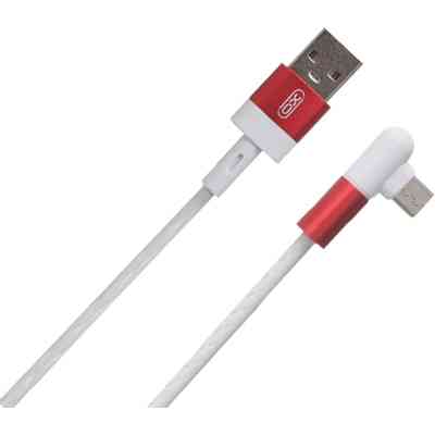 Дата кабель USB 2.0 AM to Micro 5P 1.0m 2.4A 90° corner white XO (NB152-M-1-WH) Винница