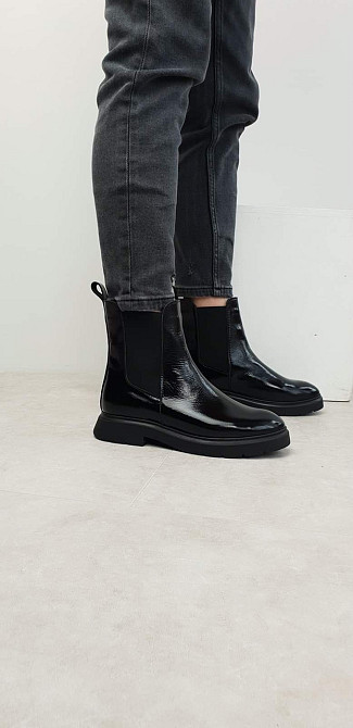 Zemira Ботинки ZEMIRA черные кожаные лакированные весна-осень высота 16 см размер 36р.37р.38р. Коломыя - изображение 2