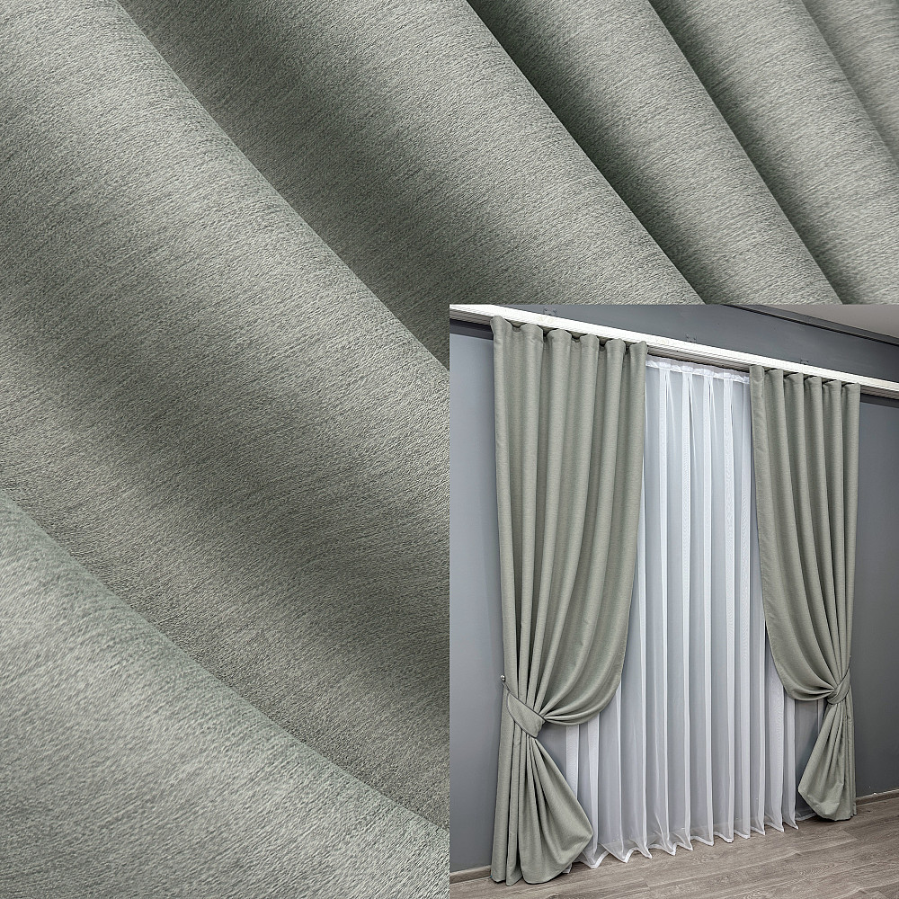 Комплект готовых штор VR-Textil Блэкаут двусторонний Eclipsе № 1790ш Сатин 200х270 см 2 шт (32-107) Киев - изображение 1