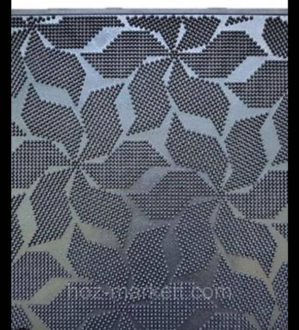 Коврик резиновый придверный  цветок 55.3 см х 41.2 см черный Харьков - изображение 2