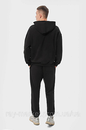 Костюм мужской худи на молнии и брюки черный RAY PREMIUM LOOSE U0809  (U0809M-Black) 3XL Киев - изображение 3