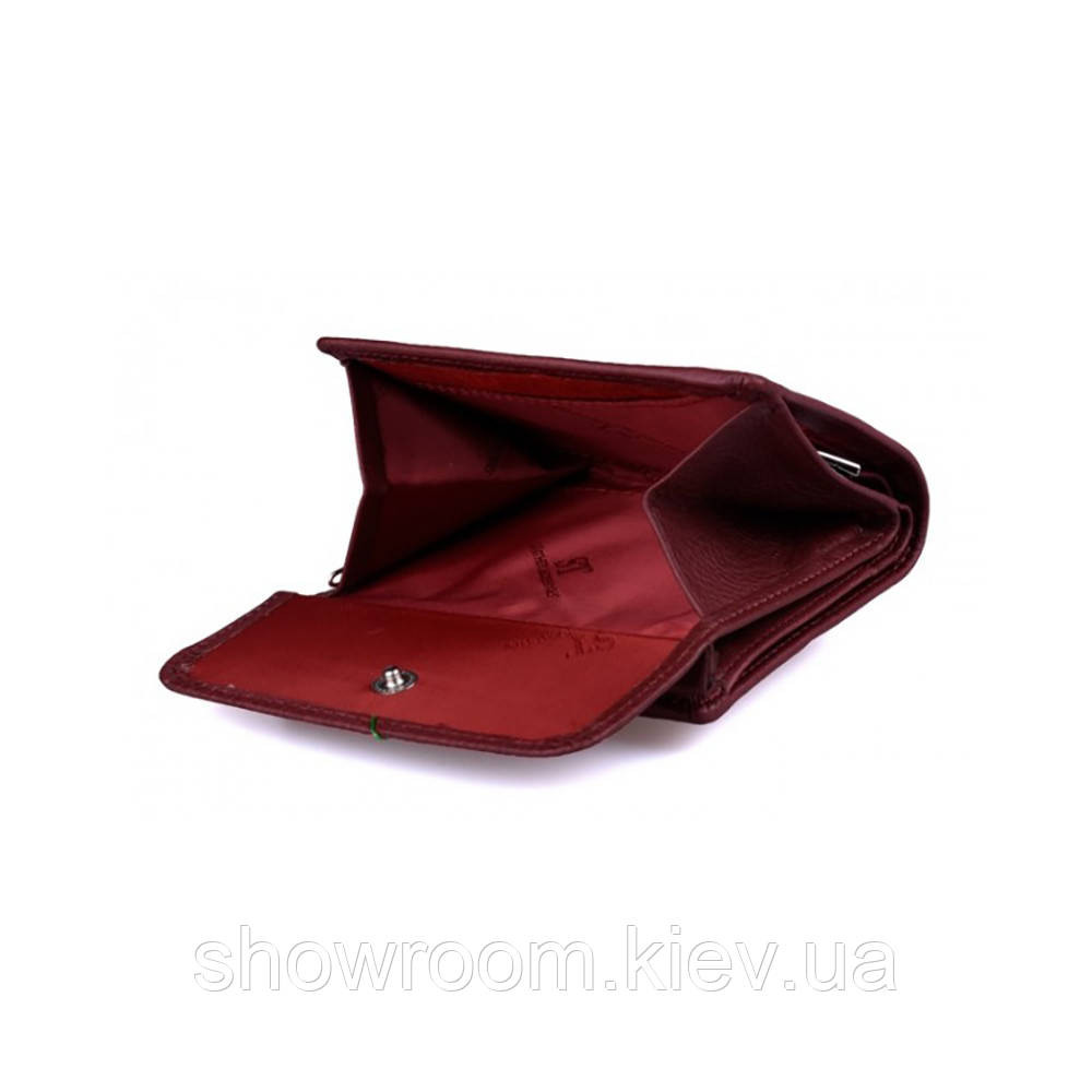 Компактный женский кожаный кошелек (902) бордовый Киев - изображение 2