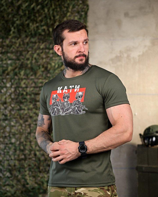 Тактическая потоотводящая футболка КАТИ олива ПП4669 Одесса - изображение 2