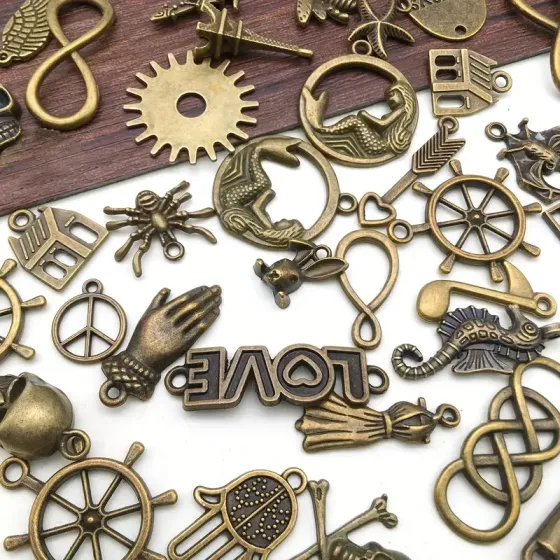 Набір металевих підвісок 100г для творчості, бронза Київ