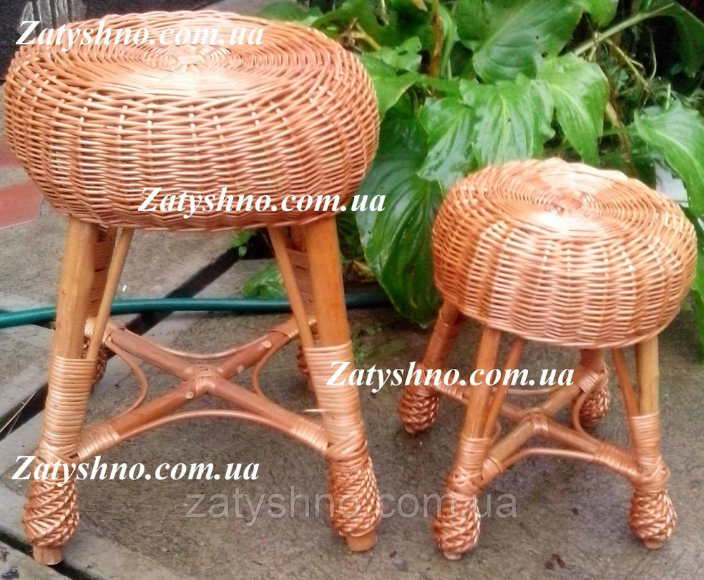 Пуфік-табурет із лози плетений Київ - фото 3