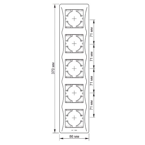 BINERA чорний графіт Рамка вертикальна 5-а Videx Житомир