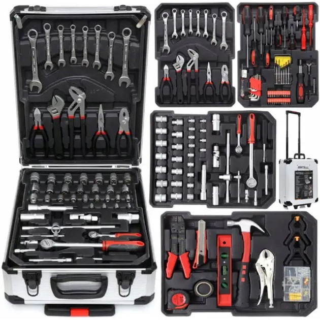 Професійний набір інструментів Tools Set KRAFFTEC у валізі з тріскачкою із 408 предметів ZY-61 Львів - фото 11