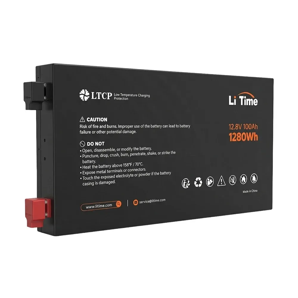 Акумуляторна батарея літій-залізо-фосфатна 12.8В 100А*год LiFePO4 LiTime Slim 12V100-100-SLIM-LTCP-4-SE100 ультратонка (44-00531) Киев - изображение 14