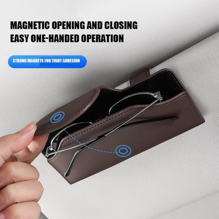 Кріплення у вигляді футляра магнітне для сонцезахисних окулярів за козирок Brown Вінниця - фото 1