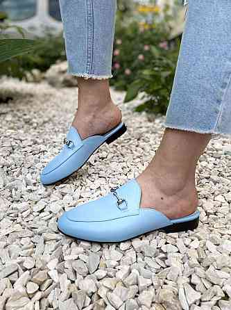 Olli Шльопанці жіночі OLLI Л-1-10152 блакитні (літо, шкіра натуральна) (4550) Коломыя