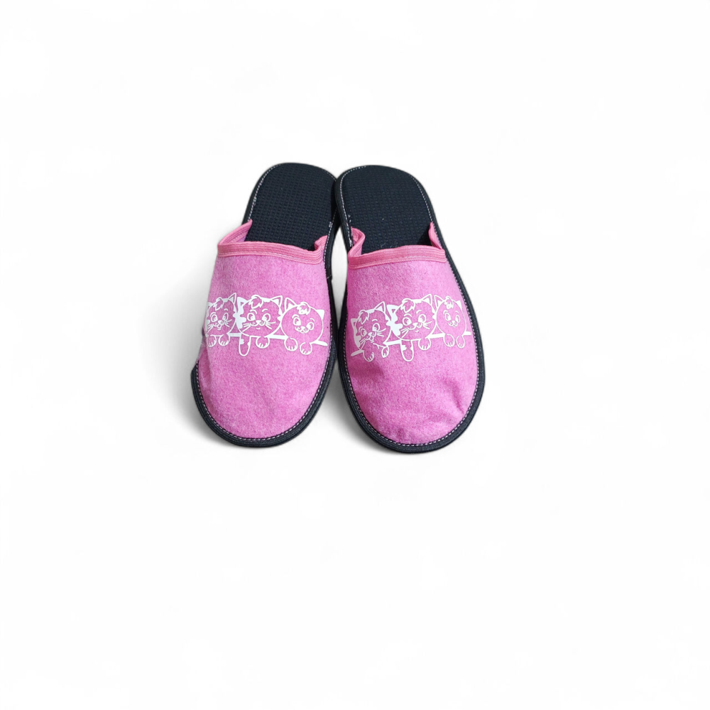 Войлочные тапочки женские паркетные PaGo Котики Розовый Одесса - изображение 1