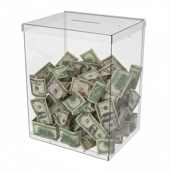 Ящик EKOSTAR без замка для пожертвований и сбора денег 250x200x320. Объем 16 литров Киев