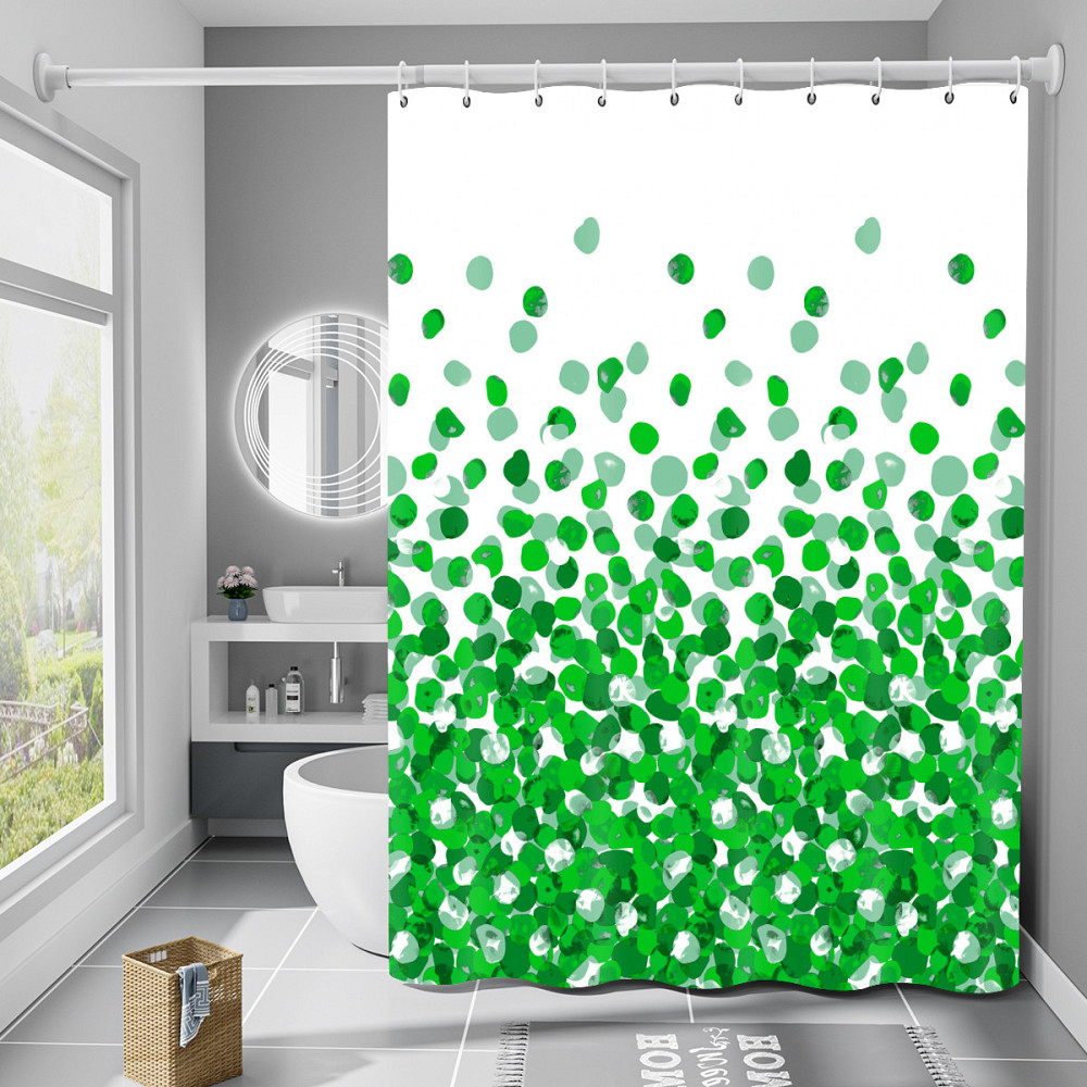 Шторка для ванны из полиэстера водонепроницаемая Bathlux 180x180 см с кольцами, занавеска для ванной комнаты Каменец-Подольский - изображение 1