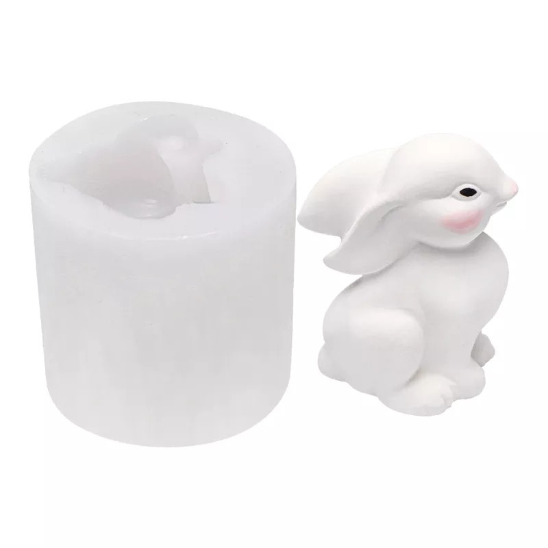 Молд силиконовый Заяц 73 на 65 мм белый Киев - изображение 1