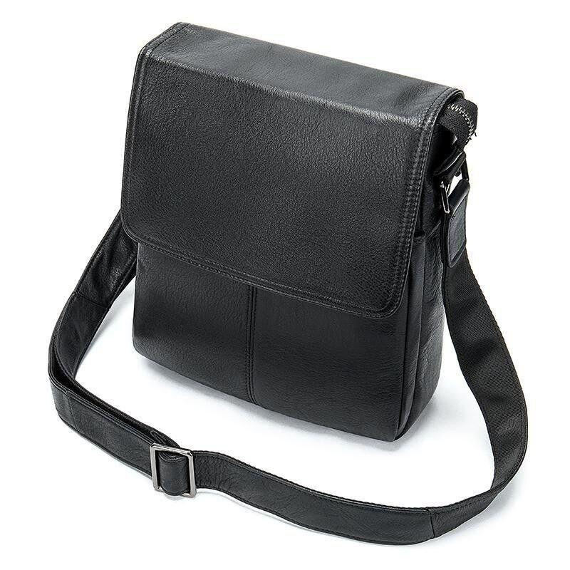 Сумка-месенджер шкіряна Чорна (Vintage) Київ - фото 10