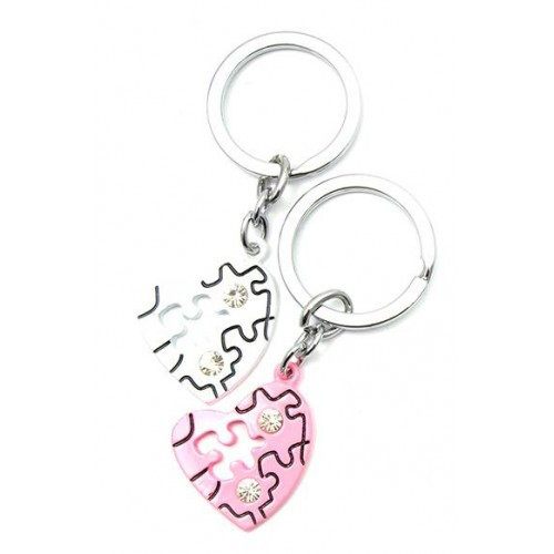 Брелок подарочный бело-розовый Сердечки Киев - изображение 1