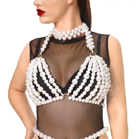 Ліф з перлин Art of Sex - Jasmine, колір білий, розмір XS-2XL Львів