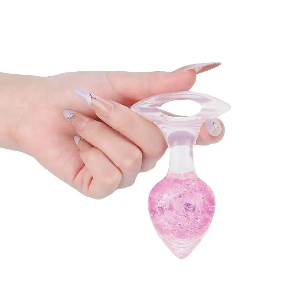 Анальная пробка Liebe Seele Heart-shaped Crystal Anal Plug - Pink Small Sex Aura Киев - изображение 3
