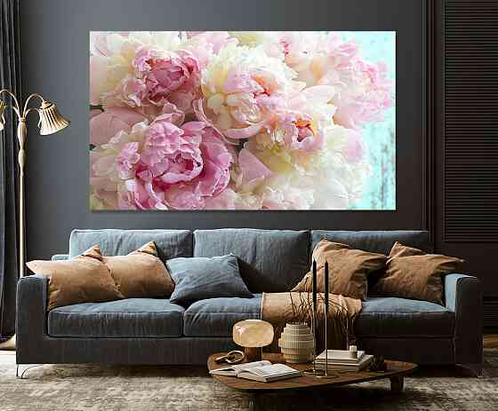 Картина холст в гостиную / спальню  Півонії    MLP_114 90х180см Киев