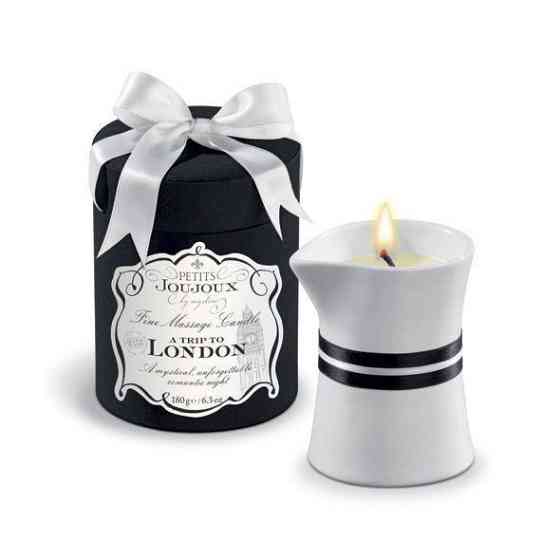 Масажна свічка Petits Joujoux - London - Rhubarb, Cassis and Ambra (190 г) розкішна упаковка Sex Aura Київ