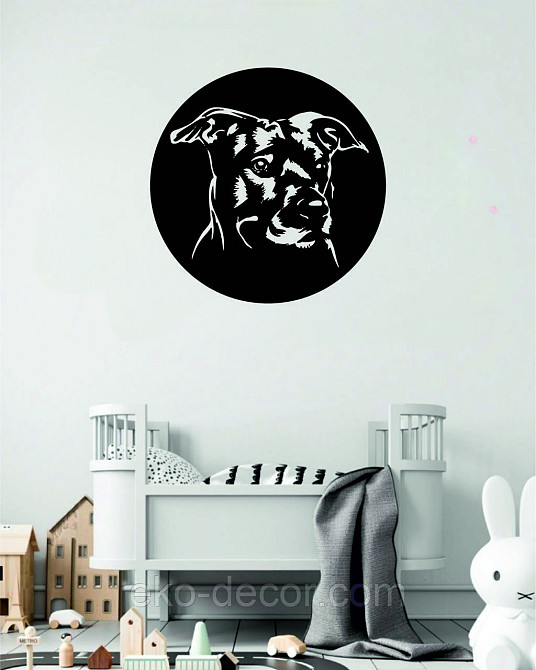 Декоративне настінне Панно «Собака», Декор на стіну 90*90 см, Чорний Київ - фото 9