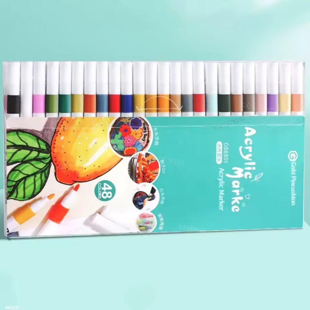 Набор маркеров 48 цветов для рисования и творчества акриловые маркеры для художественного творчества для раскрасок Каменец-Подольский - изображение 1