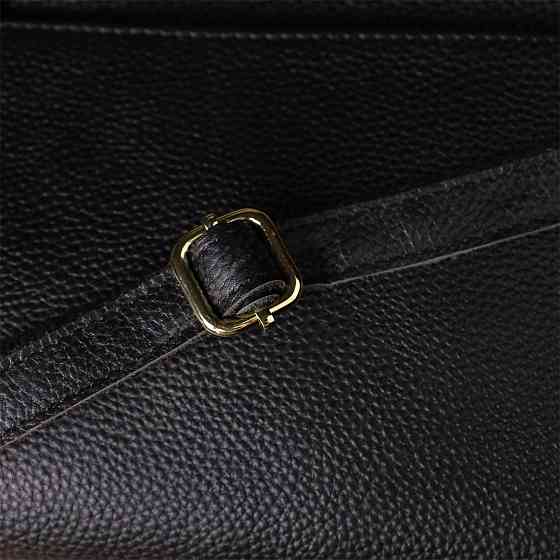 Класична жіноча сумка з жорстким дном із натуральної шкіри Vintage 22987 Чорний Київ