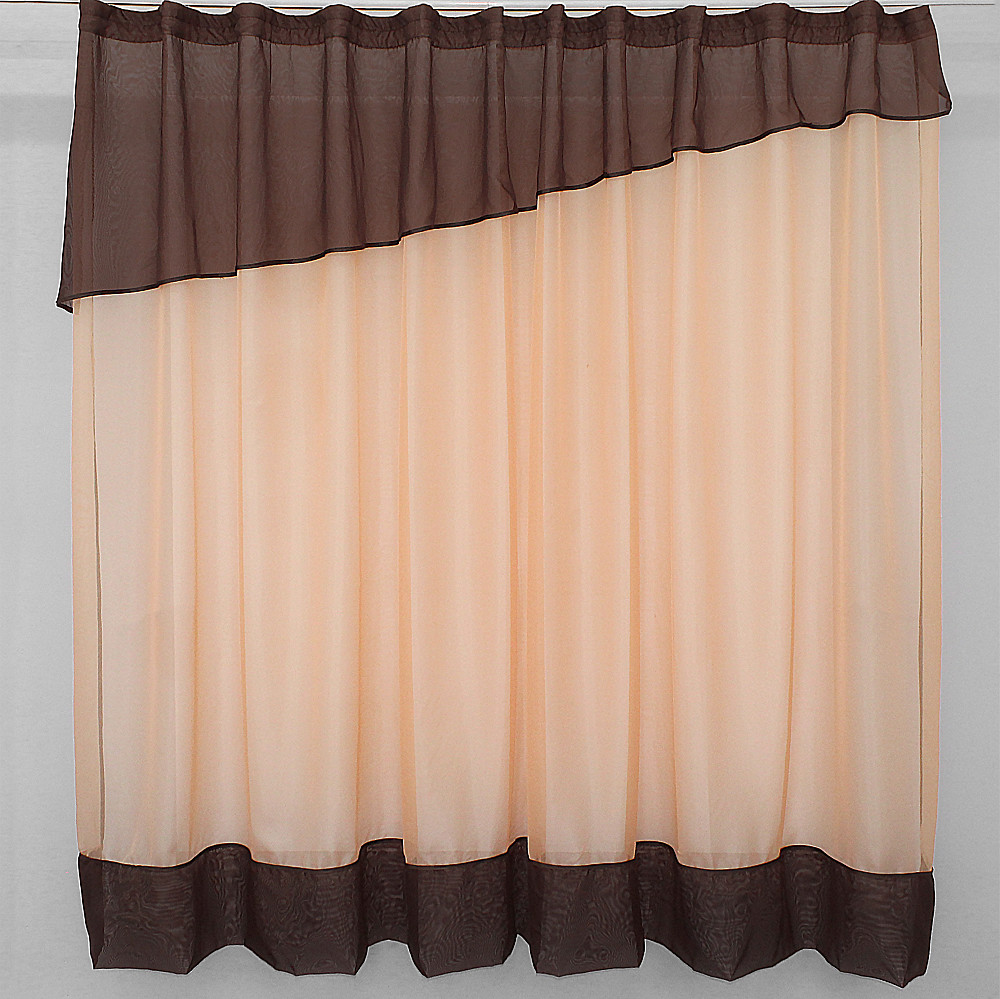 Кухонная занавеска VR-Textil № 047к персиковый с венге 270х170 см (50-457) Киев - изображение 1