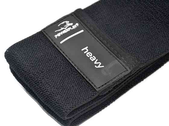 Тканева гумка для фітнесу та спорту PowerPlay 4111 Hip Band L Light Чорна (d_84cm) Луцк