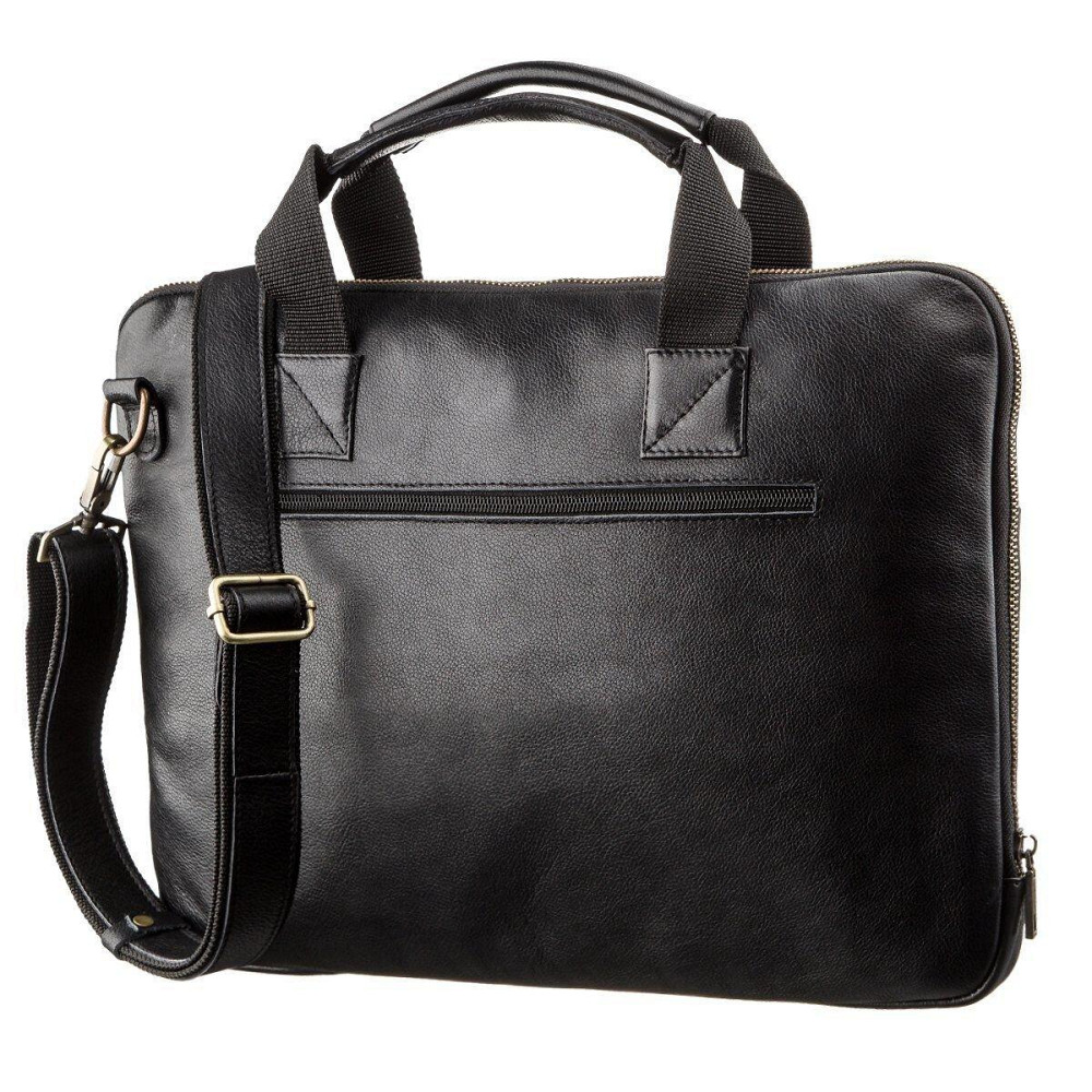 Чоловіча шкіряна тонка сумка для ноутбука Чорна (SHVIGEL) Київ - фото 6