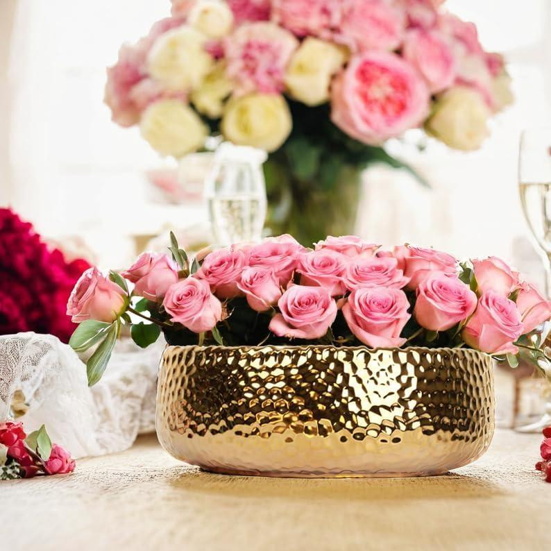 Миска декоративна велика золотиста, чаша для фруктів, цукерок, декорування, сервірування, салатниця фруктівниця 30 см Київ - фото 2