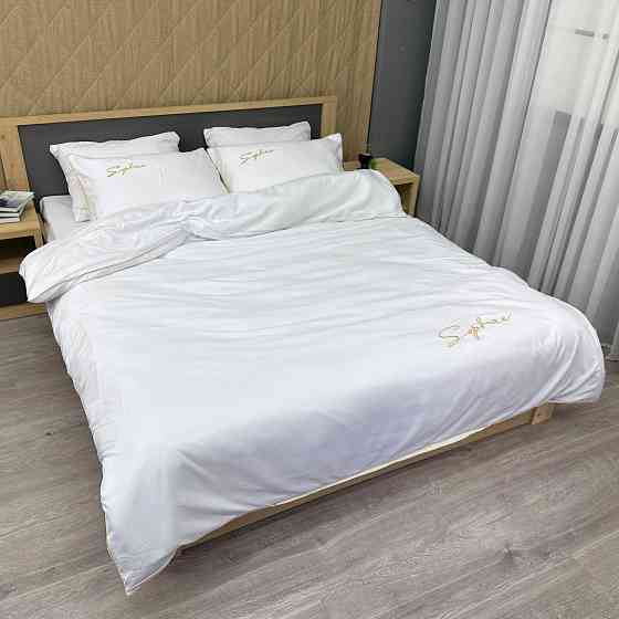 Комплект постільної білизни Сатин, Двоспальний 180х220 Білий (88-153) Київ
