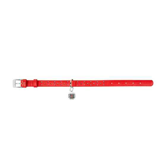 Нашийник для собак шкіряний WAUDOG Glamour з QR паспортом, з клейовими стразами, Ш 25 мм, Дов 3 Коломыя