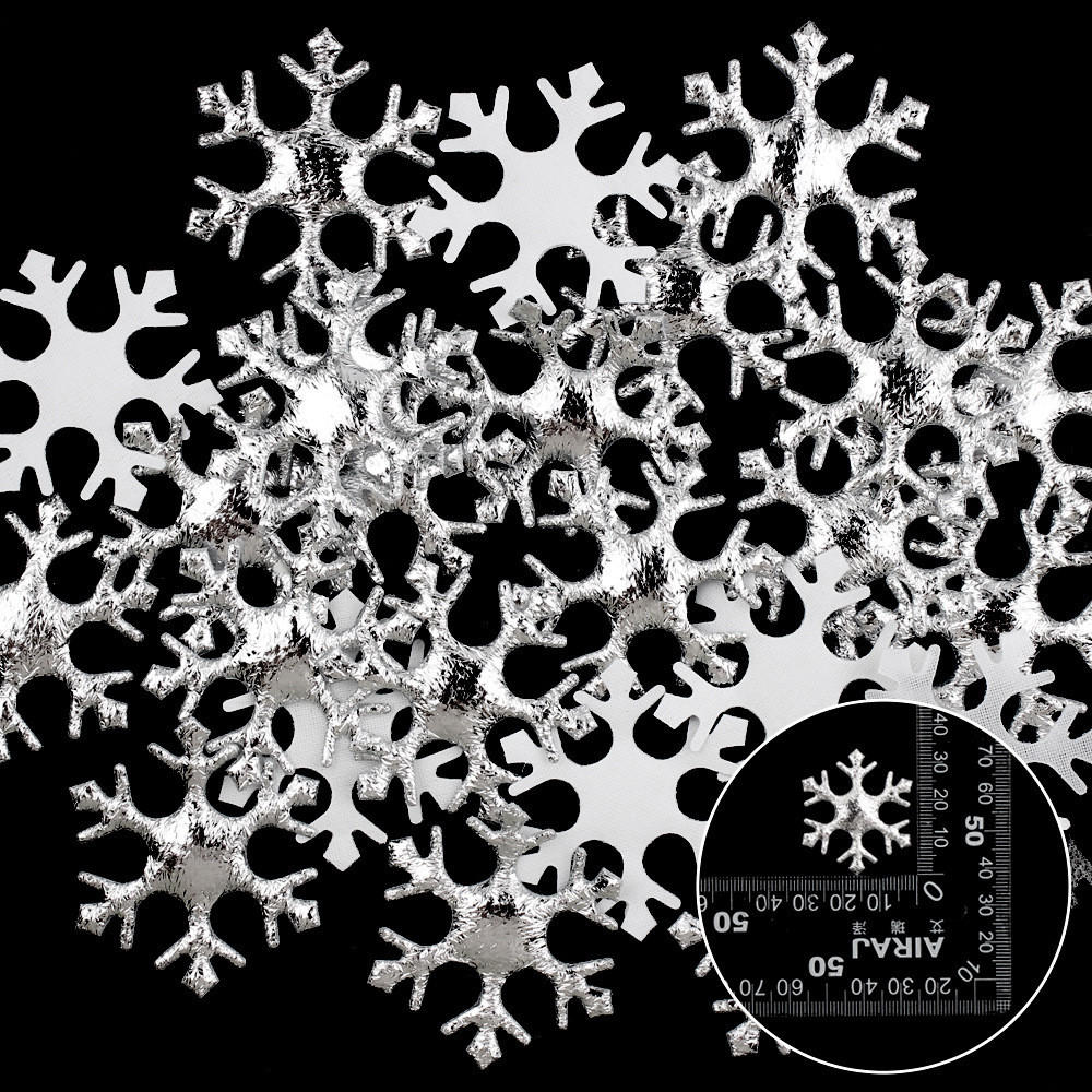 Новорічні сніжинки для прикрас 100 штук 35 мм сріблястий Київ - фото 1