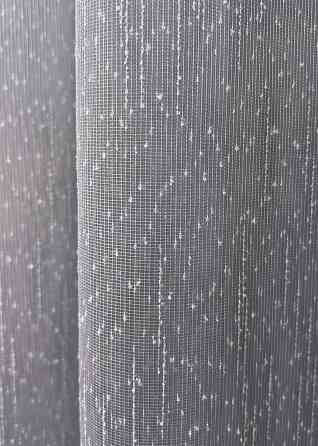 Тюль льон “Дощик” однотонний, колір сірий 1986т Київ