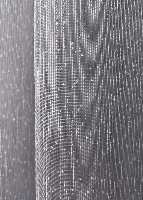 Тюль льон “Дощик” однотонний, колір сірий 1986т Київ - фото 2