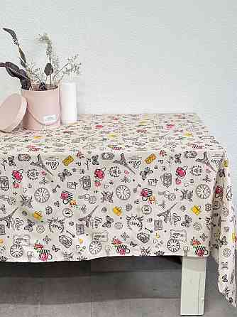 Ecotton Скатертина Ecotton 150х220 см бавовняна з рогожки бежева Мадам Коломия