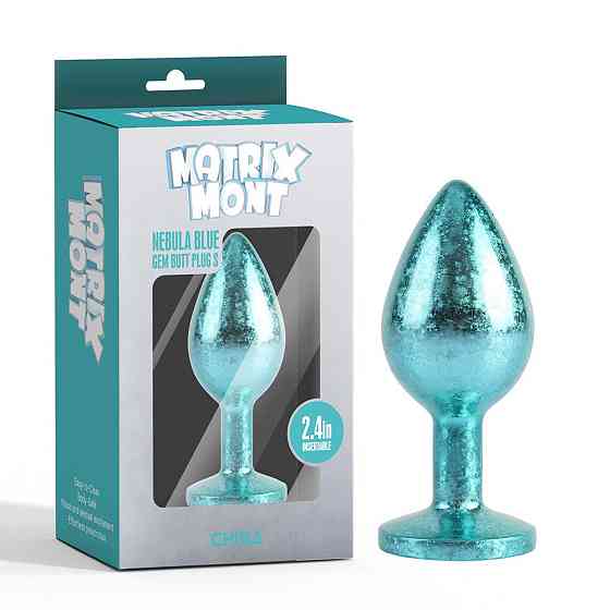 Анальная пробка голубая поталь CHISA MATRIX MONT с голубым камнем, размер S Sex Aura Киев