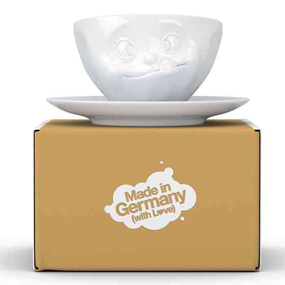 Чашка з блюдцем для кави Tassen "Смакота" (200 мл), порцеляна Рівне