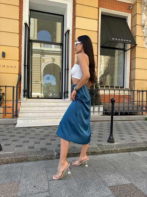 Жіноча шовкова спідниця Silk 50-52, Морська хвиля Київ - фото 2