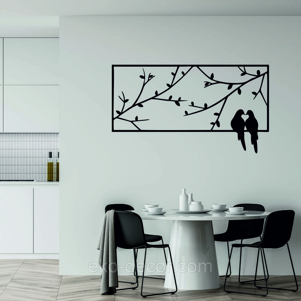 Декоративное настенное Панно «Птица», Декор на стену 70*39 см, Черный Киев - изображение 1