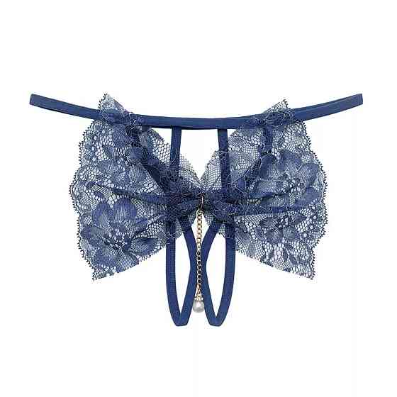 Эротические трусики с доступом синие, размер универсальный, резинка до 88см Киев
