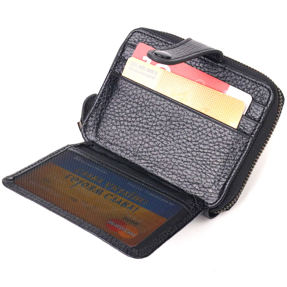 Стильное женское портмоне из натуральной кожи CANPELLINI 21490 Черное Киев - изображение 4