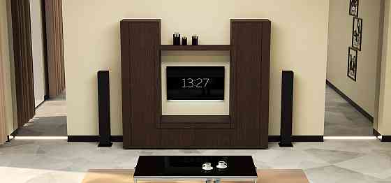 Стенка в гостиную под ТВ Эхо-4, Венге Магия, 2080х420х1850 Львов