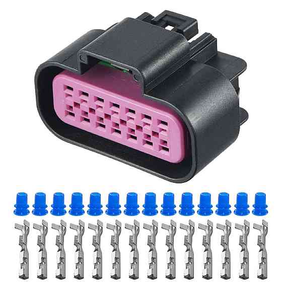 Електричний з'єднувач, 14-контактний Чорний, Пластик Київ