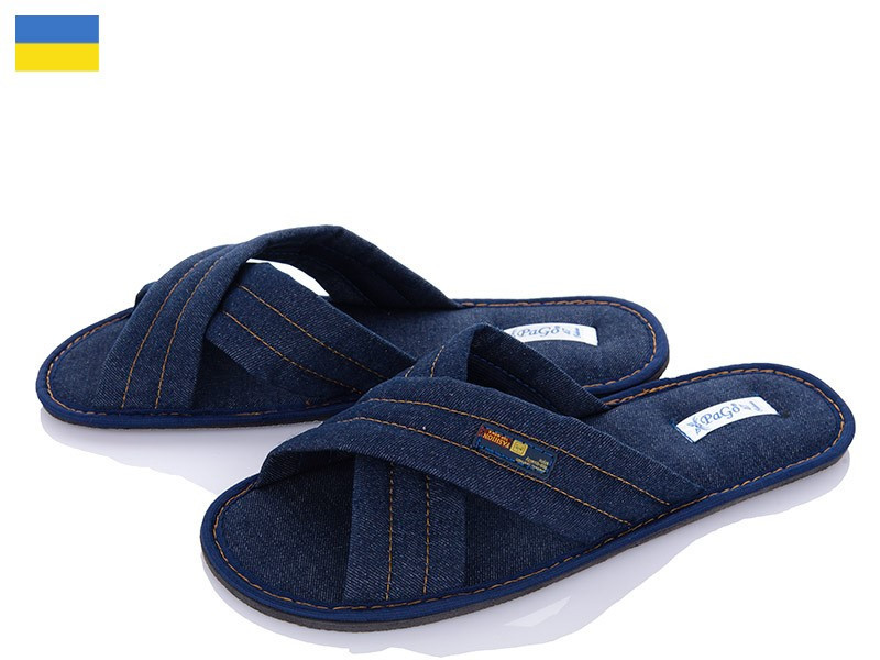 Капці чоловічі джинс сині відкриті тм Pago навкрест Одеса - фото 4