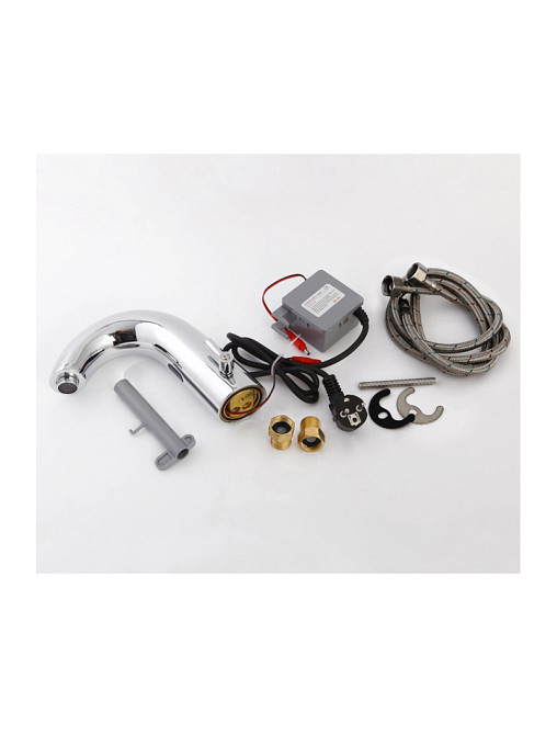 Змішувач сенсорний для умивальника HOTEC 19.112-DC/AC (220V/6V) з трансформатором,латунний Hot/Cold Луцк - изображение 4