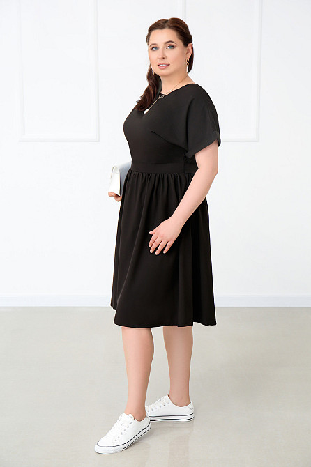 Женское платье миди Валенсия батал 52, Черный Киев - изображение 4