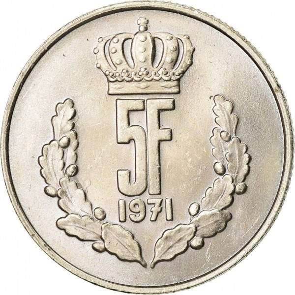 Монета 5 франков. 1971 год, Люксембург Полтава - изображение 1