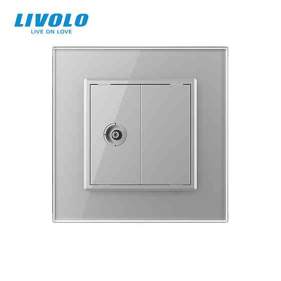 Розетка телевізійна Livolo сірий скло (VL-C791V-15) Коломыя